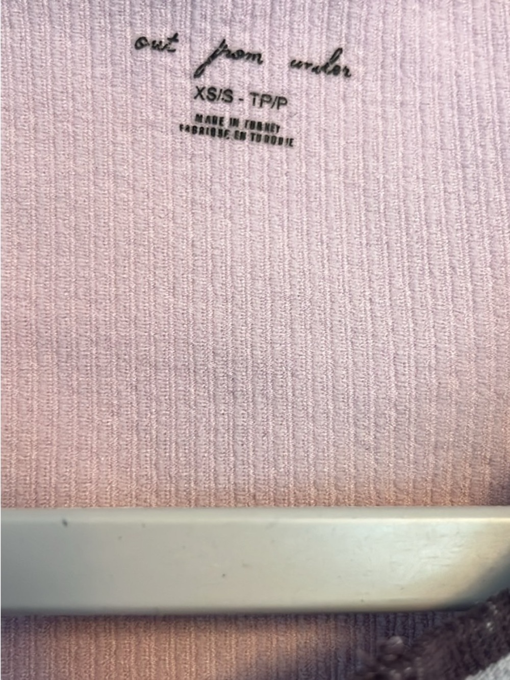 Out from under Lilac Ribbed Crop Top - Picture 2 of 3
